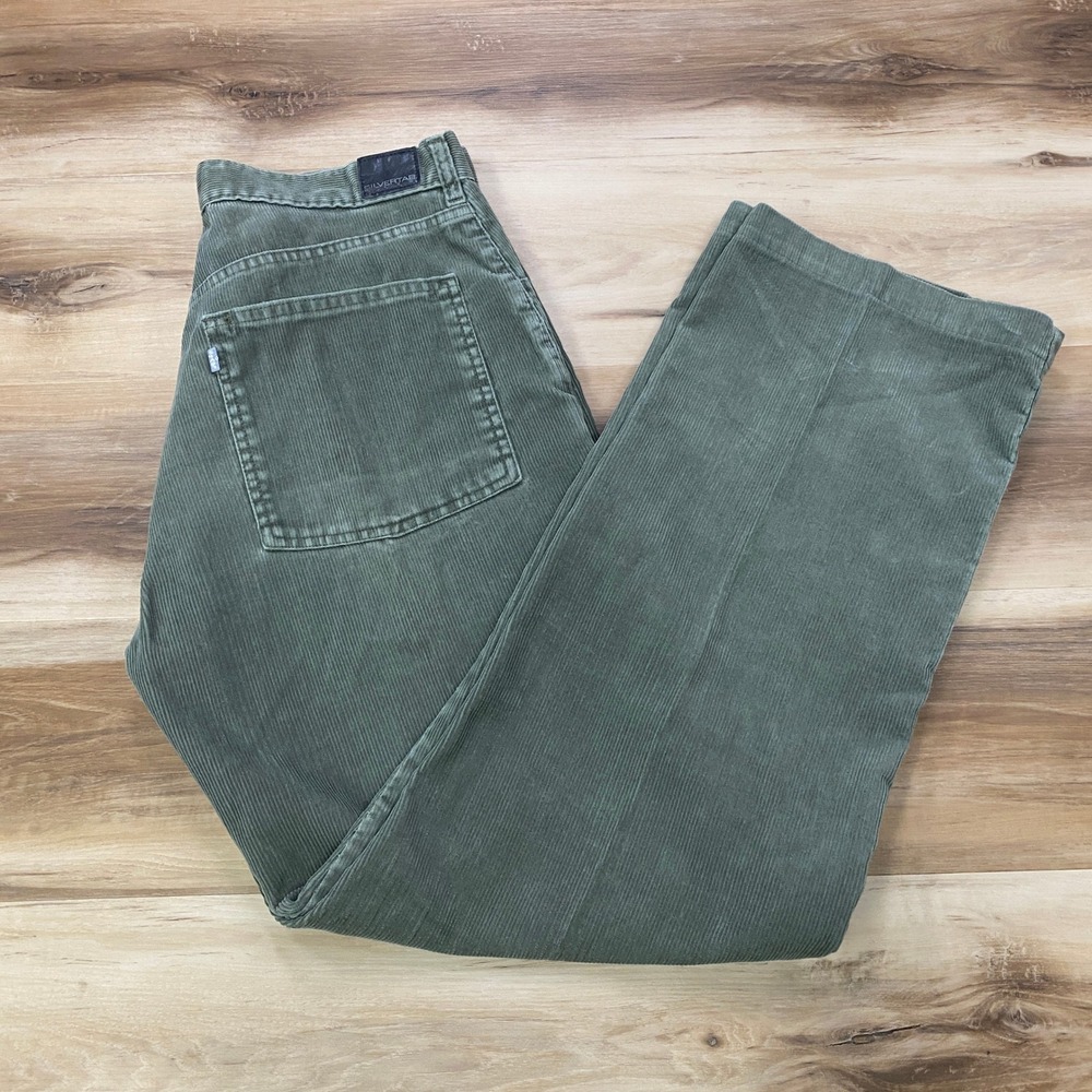 Levi's SilverTab Corduroy Pants 34x32 Baggy Straight Green Vintage Y2K 2000